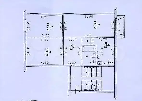 3-к. квартира, 58 м, 4/5 эт. - Фото 0