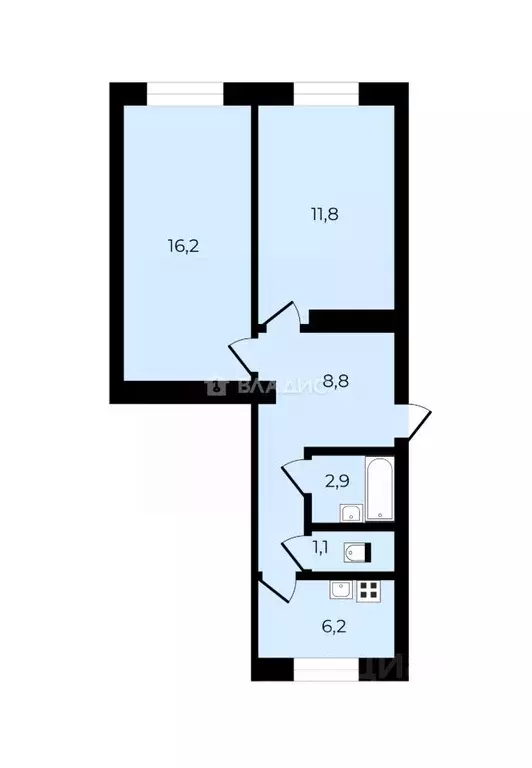 2-к кв. Санкт-Петербург Каменноостровский просп., 79 (47.0 м) - Фото 2