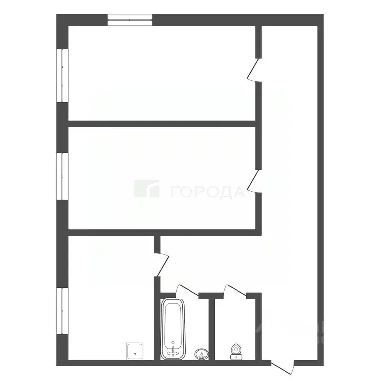 2-к кв. Кемеровская область, Новокузнецк просп. Строителей, 31 (43.0 ... - Фото 2