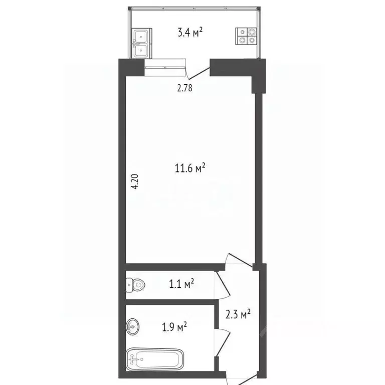 Студия Ростовская область, Ростов-на-Дону пос. Орджоникидзе, ул. ... - Фото 2