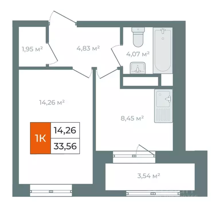 1-к кв. Иркутская область, Иркутск ул. Березовая Роща, 13Б (37.1 м) - Фото 0