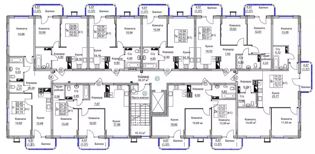 2-к кв. Калининградская область, Калининград Теодор Кроне жилой ... - Фото 2