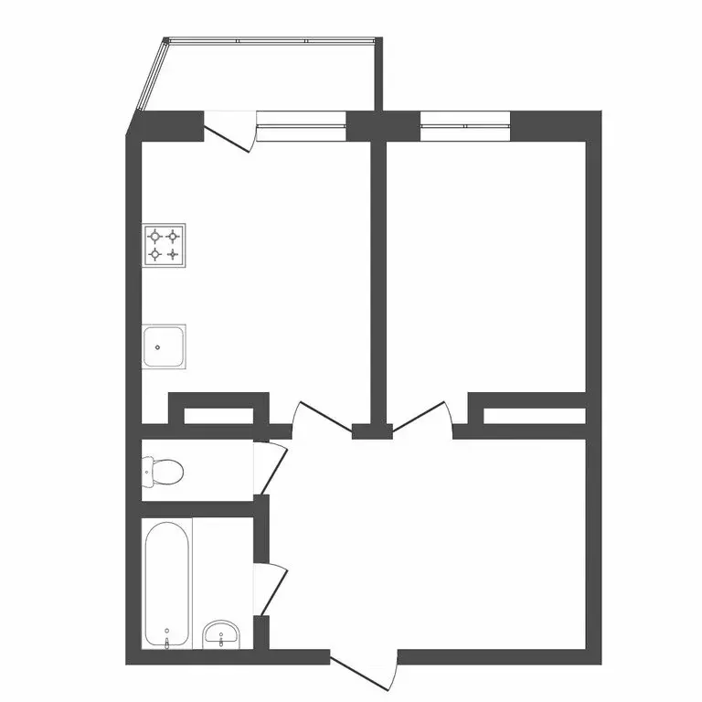 1-комнатная квартира: Тюмень, улица Монтажников, 43 (41 м) - Фото 1