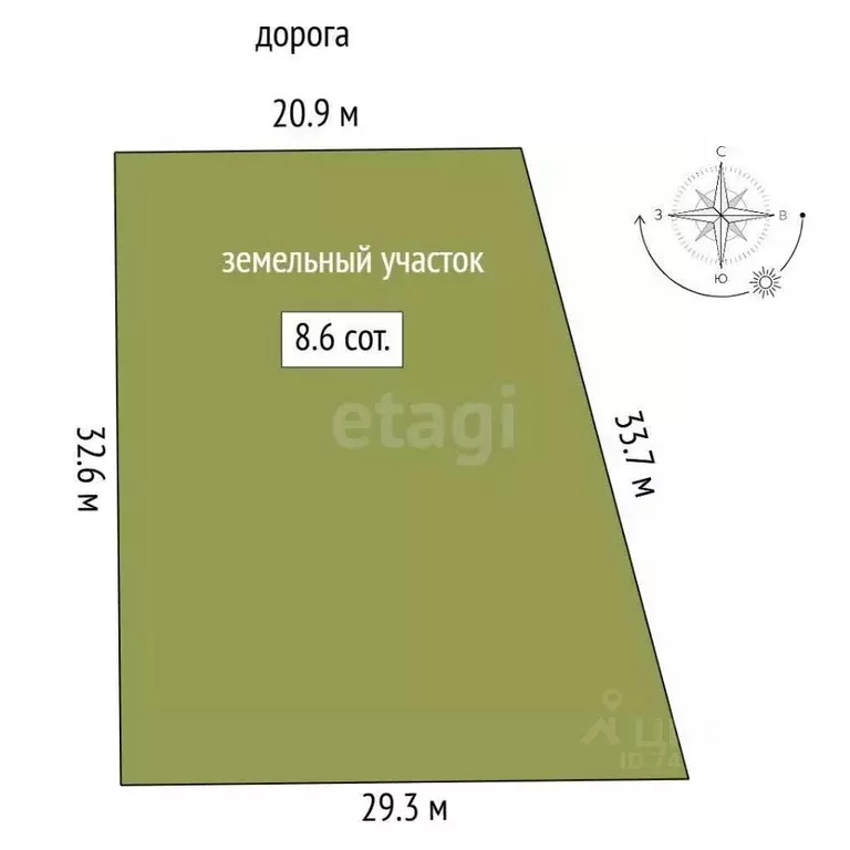 Участок в Крым, Сакский район, с. Уютное ул. Дубровская (8.56 сот.) - Фото 1
