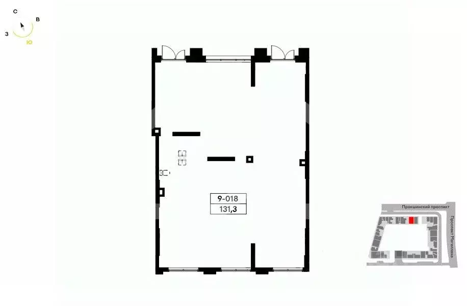 Помещение свободного назначения в Москва Прокшино жилой комплекс (131 ... - Фото 2