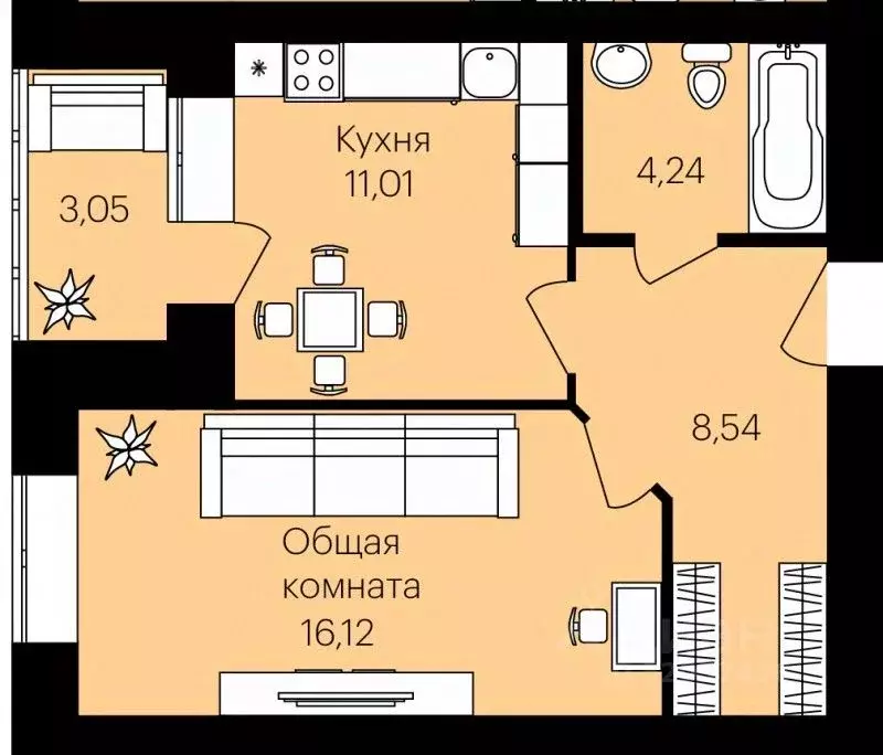 1-к кв. Мордовия, Саранск ул. Юрия Святкина, 12 (41.3 м) - Фото 0