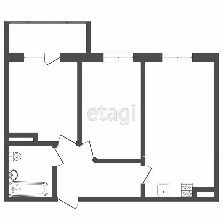 2-комнатная квартира: Тюмень, улица Тимофея Чаркова, 81 (55 м) - Фото 1