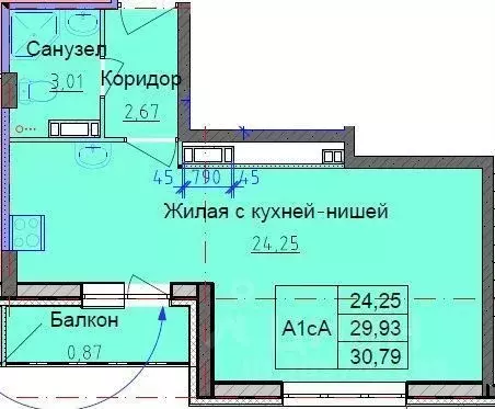 1-к кв. Ярославская область, Ярославль ул. Брагинская, 18к2 (30.0 м) - Фото 0