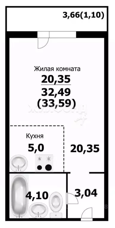 Студия Новосибирская область, Новосибирск ул. Татьяны Снежиной, 49/3 ... - Фото 0