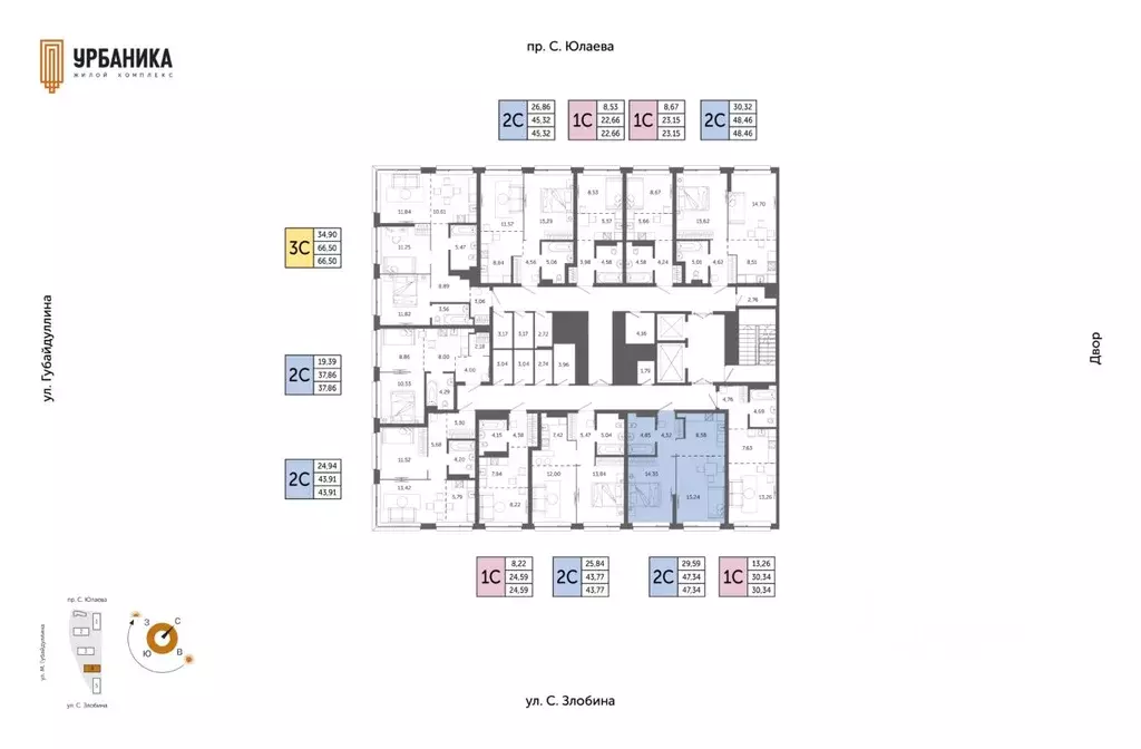 2-к кв. Башкортостан, Уфа Зеленая Роща жилрайон, Урбаника жилой ... - Фото 2