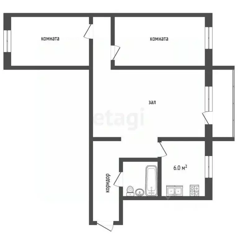 3-к кв. Саратовская область, Саратов Зоологическая ул., 8 (53.9 м) - Фото 1