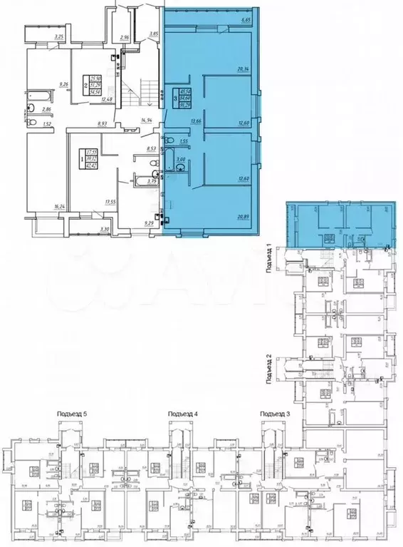 3-к. квартира, 88 м, 2/3 эт. - Фото 1
