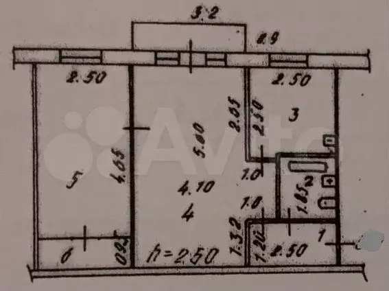 2-к. квартира, 45,7 м, 5/5 эт. - Фото 0