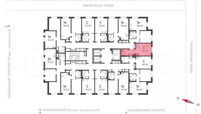 Квартира-студия, 20 м, 18/25 эт. - Фото 1