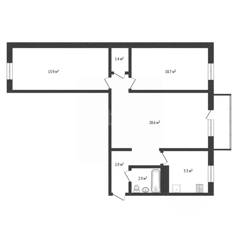 3-к кв. Нижегородская область, Нижний Новгород просп. Ленина, 47к2 ... - Фото 2