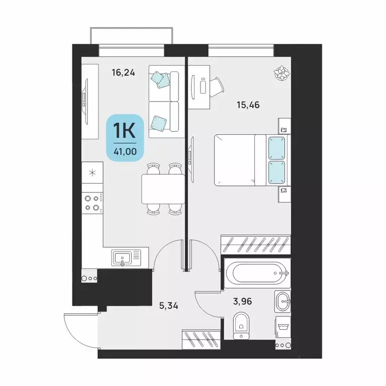 1-комнатная квартира: Астрахань, Советский район (42.11 м) - Фото 0