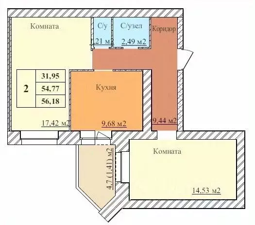 2-к кв. Ярославская область, Ярославль пос. Норское, Заря жилой ... - Фото 0