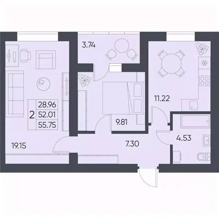 2-к кв. Саратовская область, Татищево рп  (55.75 м) - Фото 0