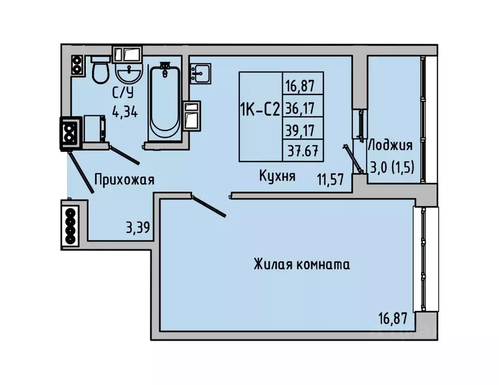 1-к кв. Ростовская область, Батайск  (37.67 м) - Фото 0