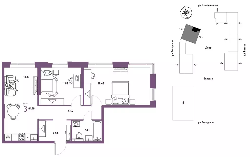 3-к кв. Свердловская область, Екатеринбург муниципальное образование, ... - Фото 1