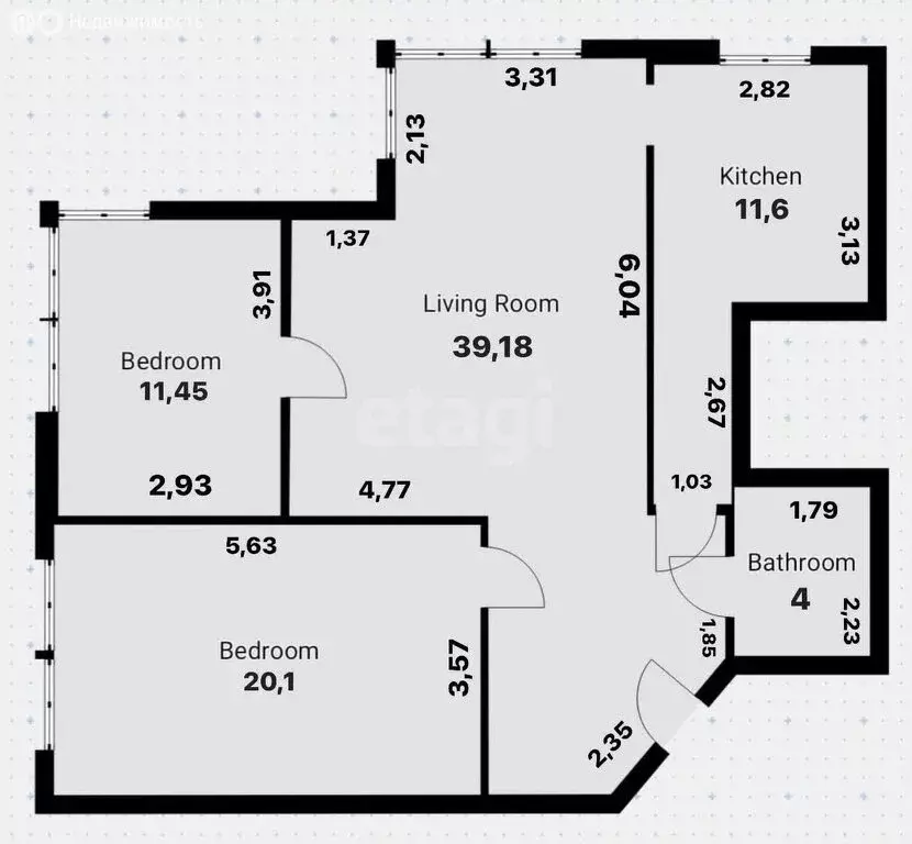 3-комнатная квартира: Махачкала, улица Абдулхамида Юсупова, 18 (87 м) - Фото 1