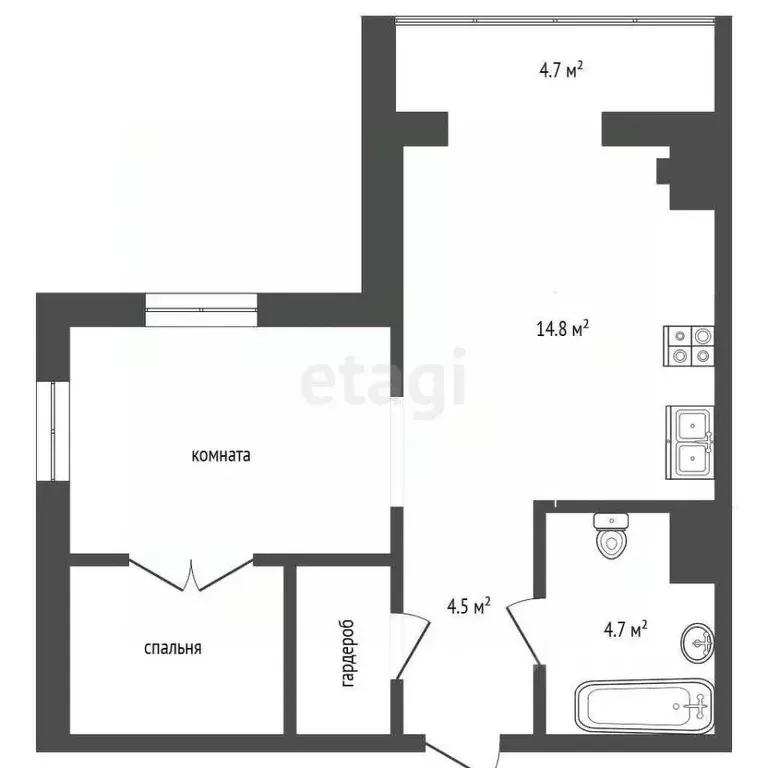 1-к кв. Московская область, Истра муниципальный округ, д. Черная ул. ... - Фото 2