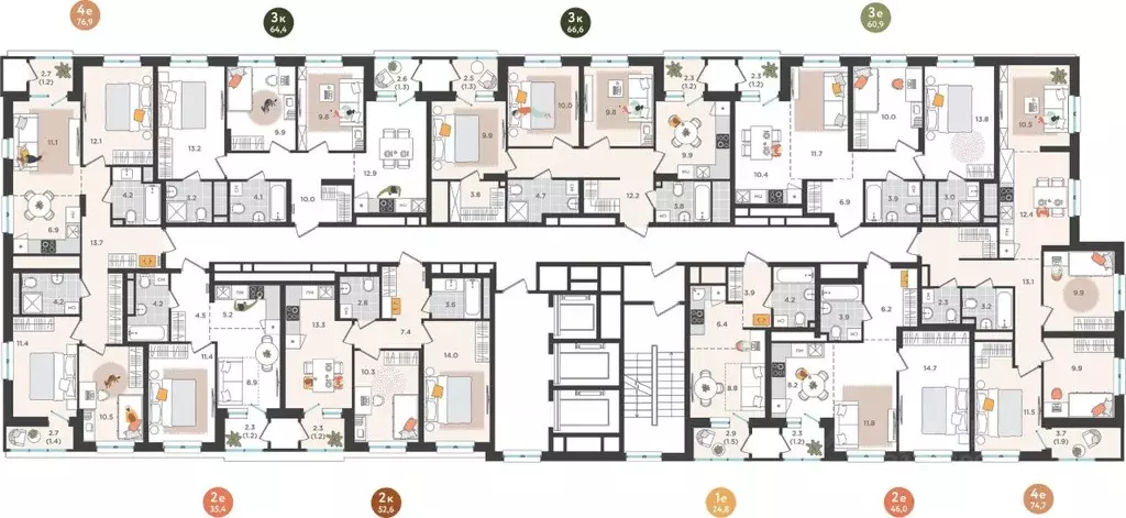 3-к кв. Пермский край, Пермь ул. Куфонина, 1 (60.9 м) - Фото 2