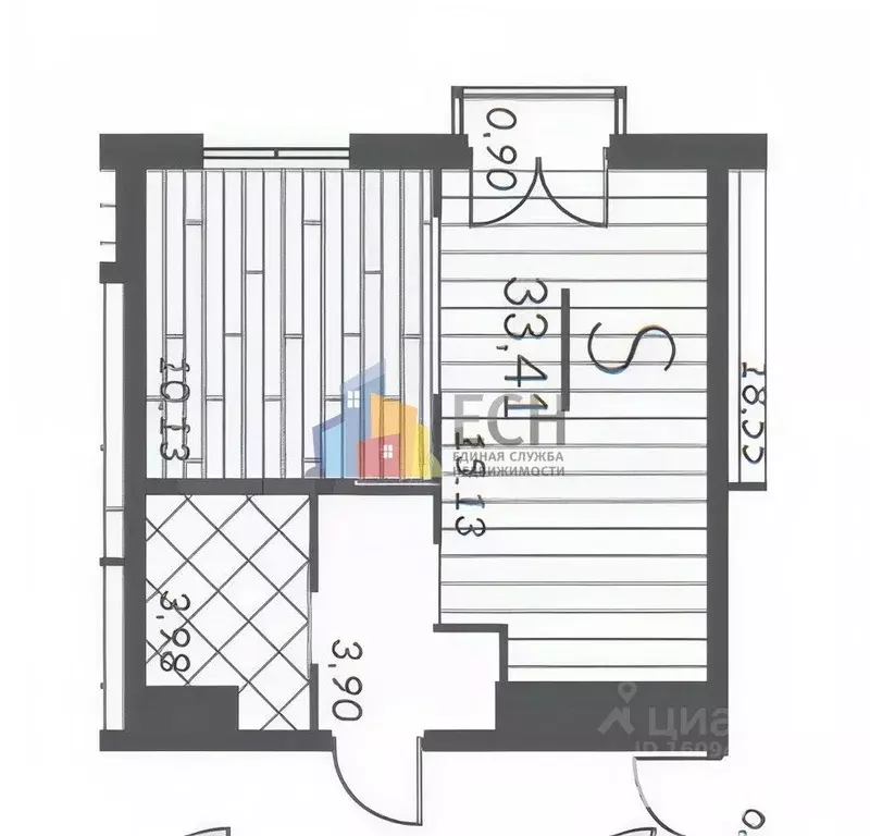 1-к кв. Тульская область, Тула городской округ, пос. Молодежный ул. ... - Фото 2