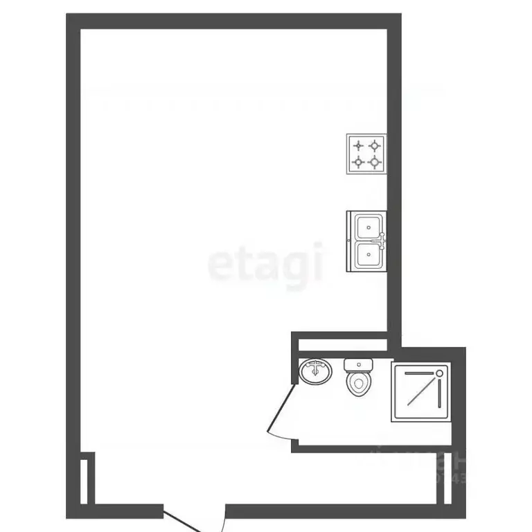 Студия Санкт-Петербург Октябрьская наб., 108к1БД (26.6 м) - Фото 2