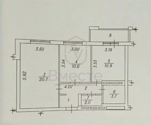 2-к кв. Новосибирская область, Новосибирск ул. Титова, 232/3 (54.1 м) - Фото 1