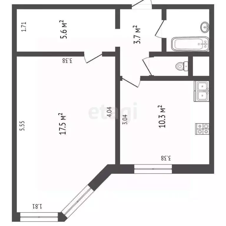 1-к кв. Московская область, Химки Молодежная ул., 50 (41.5 м) - Фото 1