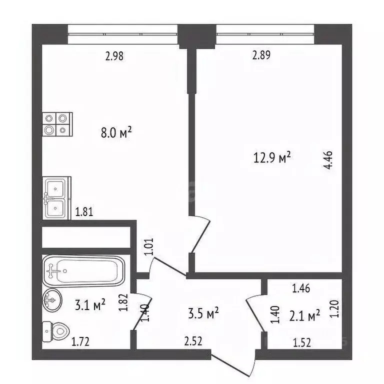 1-к кв. Московская область, Балашиха ул. Яганова, 8 (32.34 м) - Фото 1