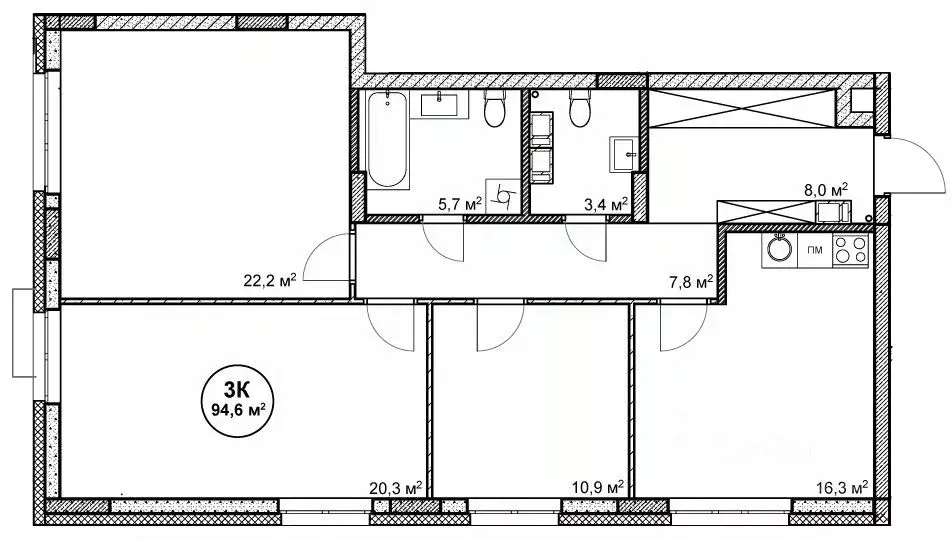 3-к кв. Нижегородская область, Нижний Новгород пос. Cовхоза Цветы,  ... - Фото 1