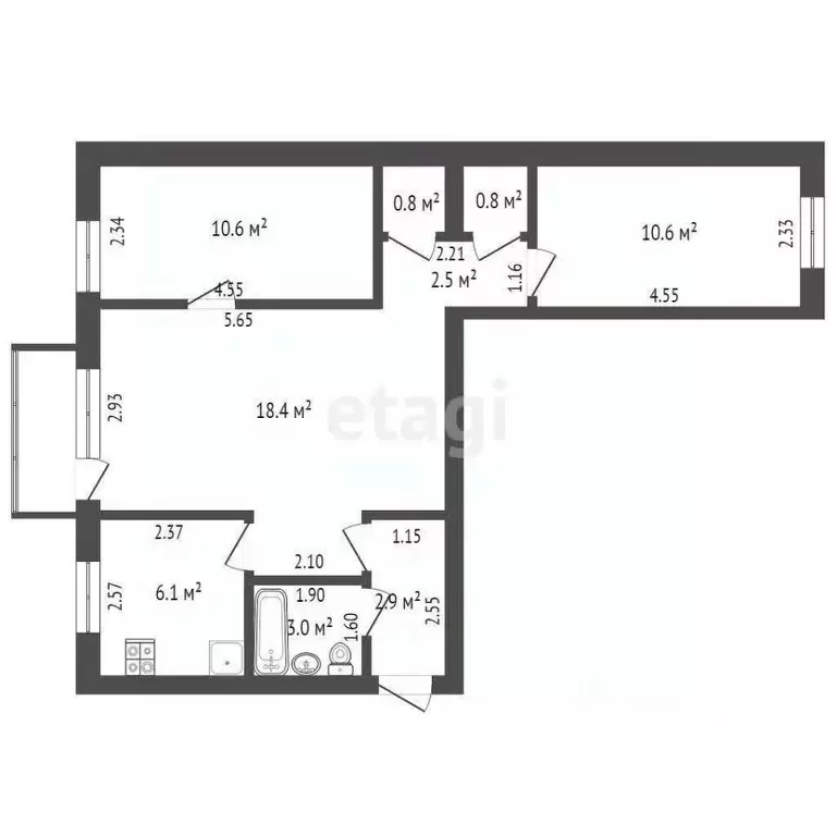 3-к кв. Саха (Якутия), Муниципальный район Хангаласский у., ... - Фото 1