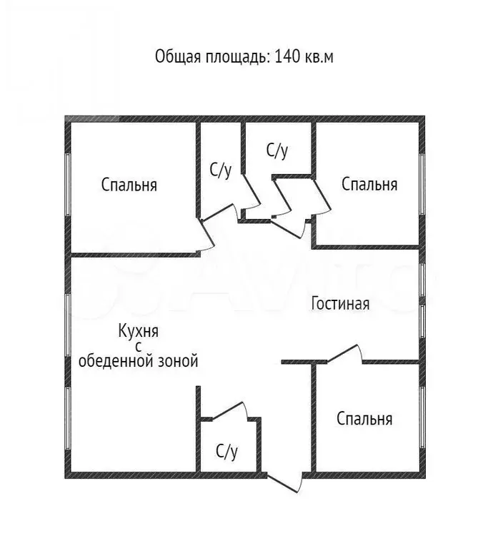 4-к. квартира, 140 м, 3/3 эт. - Фото 0