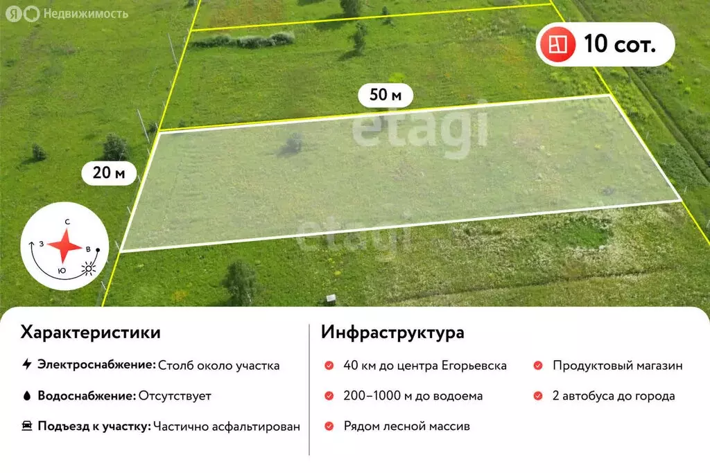 Участок в Московская область, муниципальный округ Егорьевск, село ... - Фото 1