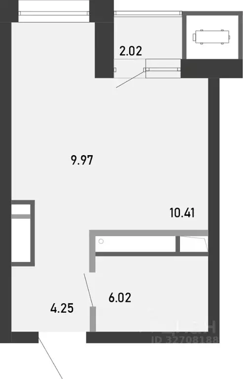 Студия Тульская область, Тула Премьер Парк жилой комплекс (32.67 м) - Фото 2