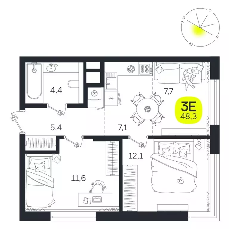 3-к кв. Свердловская область, Екатеринбург Южная Ботаника жилрайон, ... - Фото 1