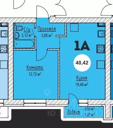 1-к кв. Самарская область, Жигулевск  (41.68 м) - Фото 0