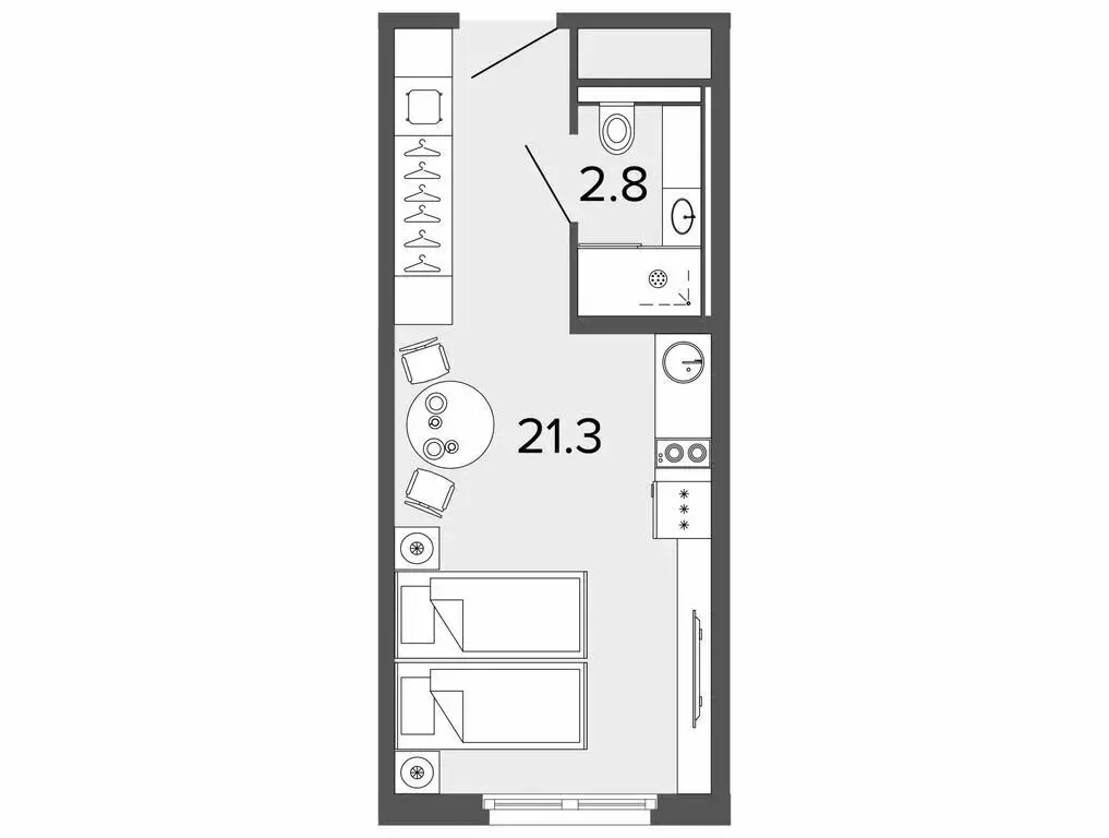 Квартира-студия: Санкт-Петербург, Заозёрная улица, 3к3 (23.8 м) - Фото 1
