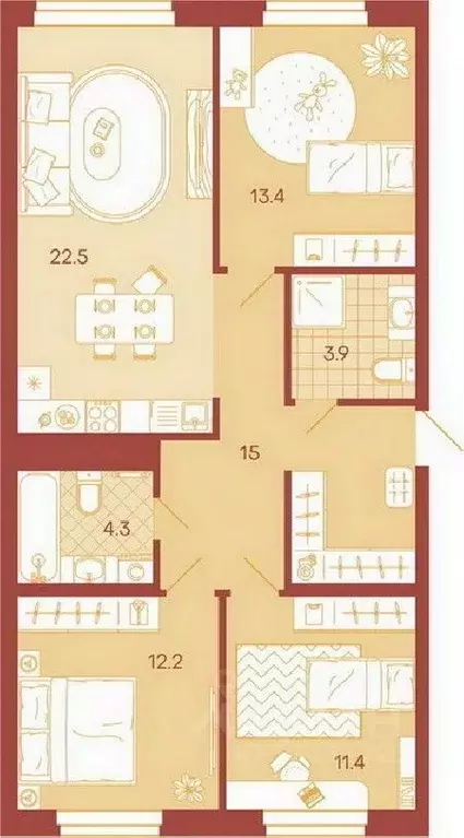 3-к кв. Пензенская область, Пенза ул. Минская, 25 (82.7 м) - Фото 0