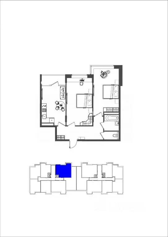 2-к кв. Курская область, Курск Усадебная ул., 2А (71.26 м) - Фото 1