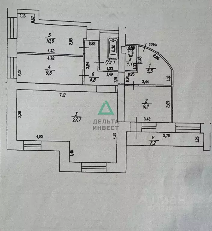 3-к кв. Башкортостан, Уфа Российская ул., 31 (71.6 м) - Фото 2
