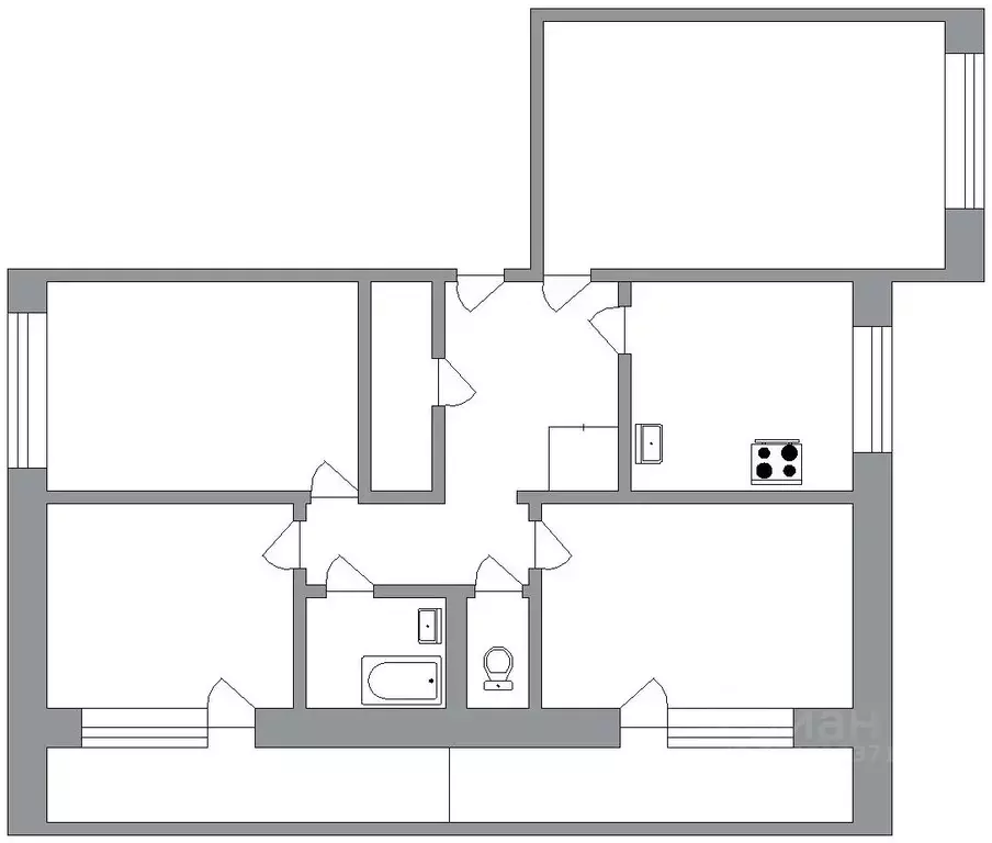 4-к кв. Иркутская область, Ангарск 15-й мкр, 38 (80.0 м) - Фото 0