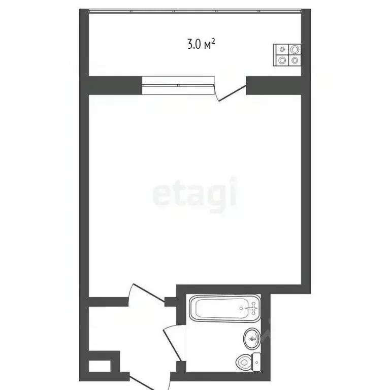 Студия Тюменская область, Тюмень ул. Судостроителей, 36 (17.0 м) - Фото 2