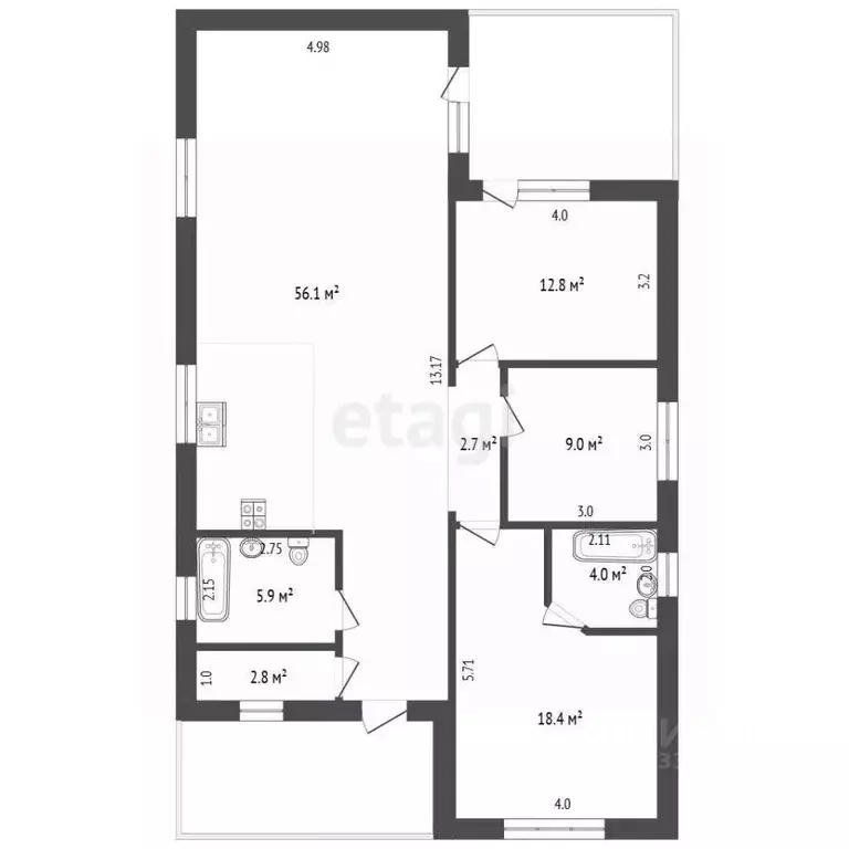 Дом в Омская область, Омский район, с. Усть-Заостровка Молодежная ул. ... - Фото 2