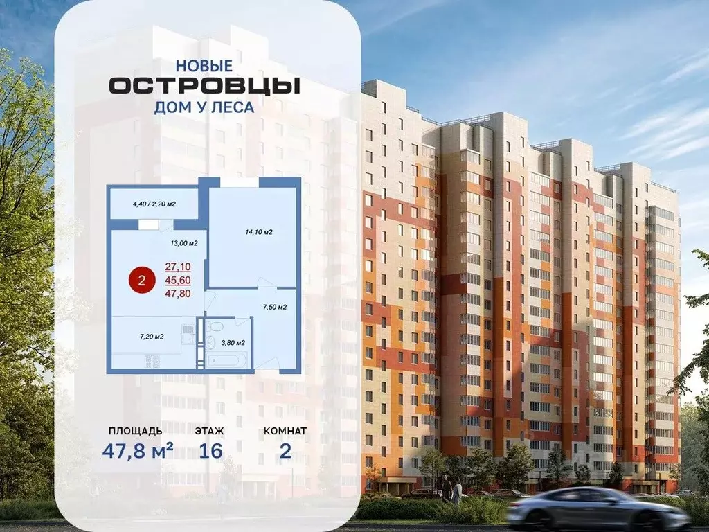 2-к кв. Московская область, Люберцы городской округ, д. Островцы, ... - Фото 1