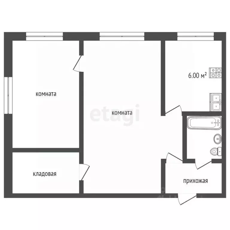 2-к кв. Коми, Ухта ул. Дзержинского, 3 (42.0 м) - Фото 1