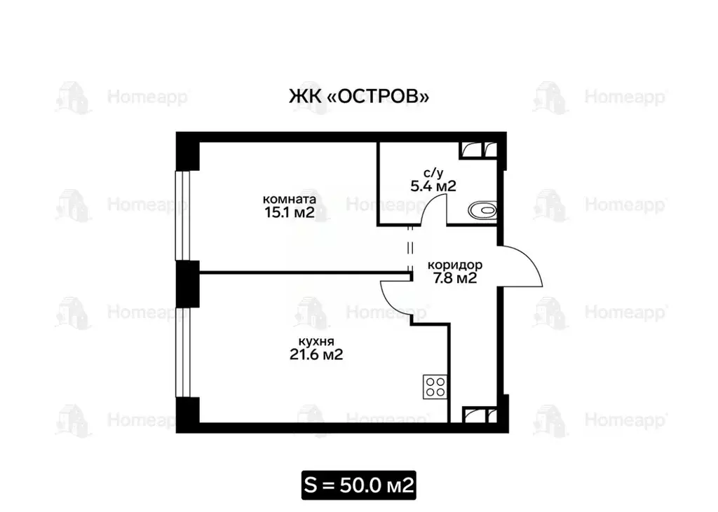 1-к кв. Москва ул. Нижние Мневники, 16к4 (49.9 м) - Фото 1