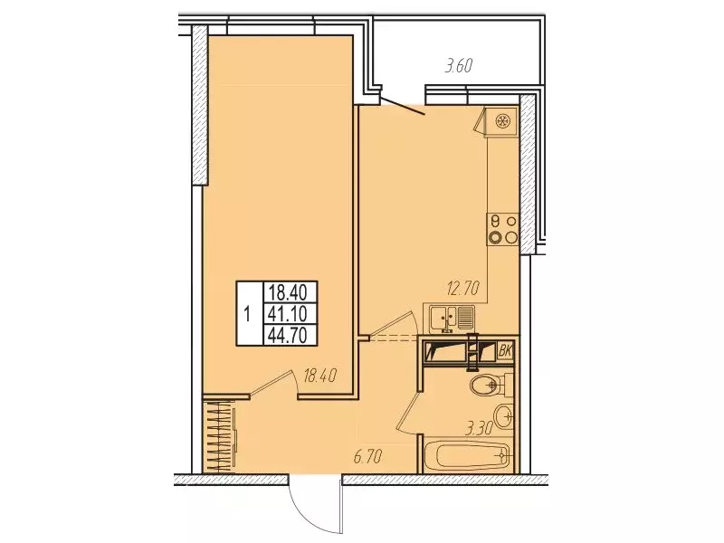 1-комнатная квартира: Анапа, улица Омелькова, 93 (45 м) - Фото 0